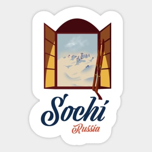 Sochi vintage ski poster Sticker